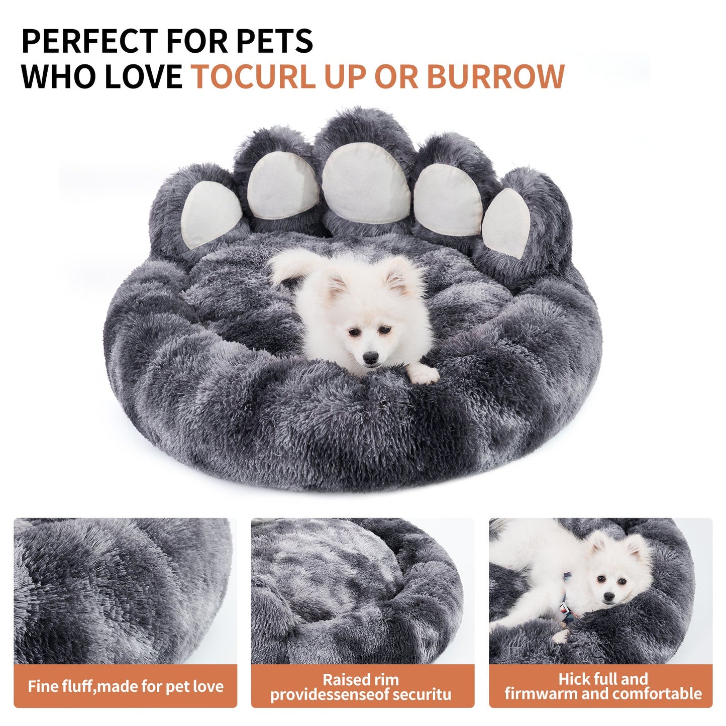 Cute Dog Bear Paw Shape Dog Bed.