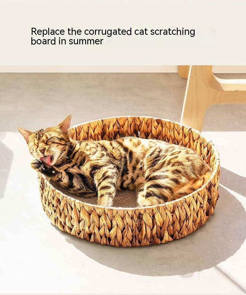 Cat Scratch Board, Winter Rattan Warm Cat Bed.