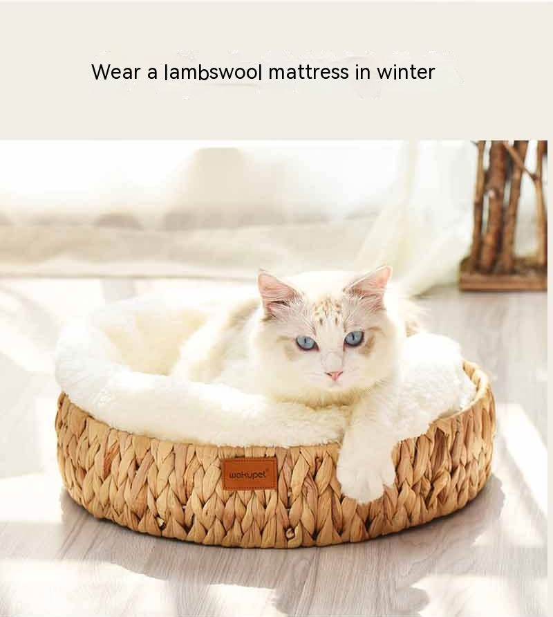 Cat Scratch Board, Winter Rattan Warm Cat Bed.
