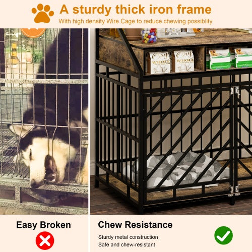 Bamboo Elevated Dog House With Shelf.