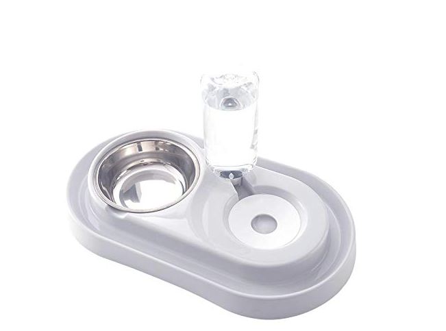 Stainless Steel Pet Bowls with Automatic Water Bottle.
