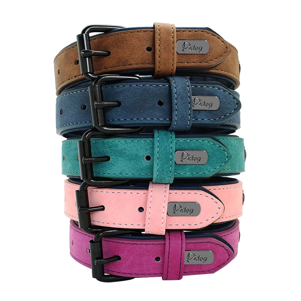 Soft Dog Collars Leather Padded.