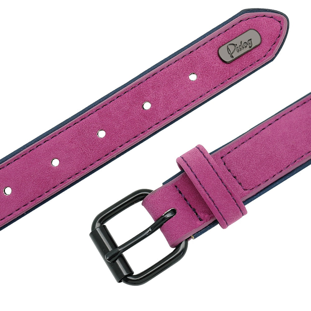 Soft Dog Collars Leather Padded.