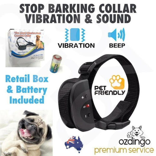 Dog Bark Collar - Vibration and Sound Automatic Training Device.