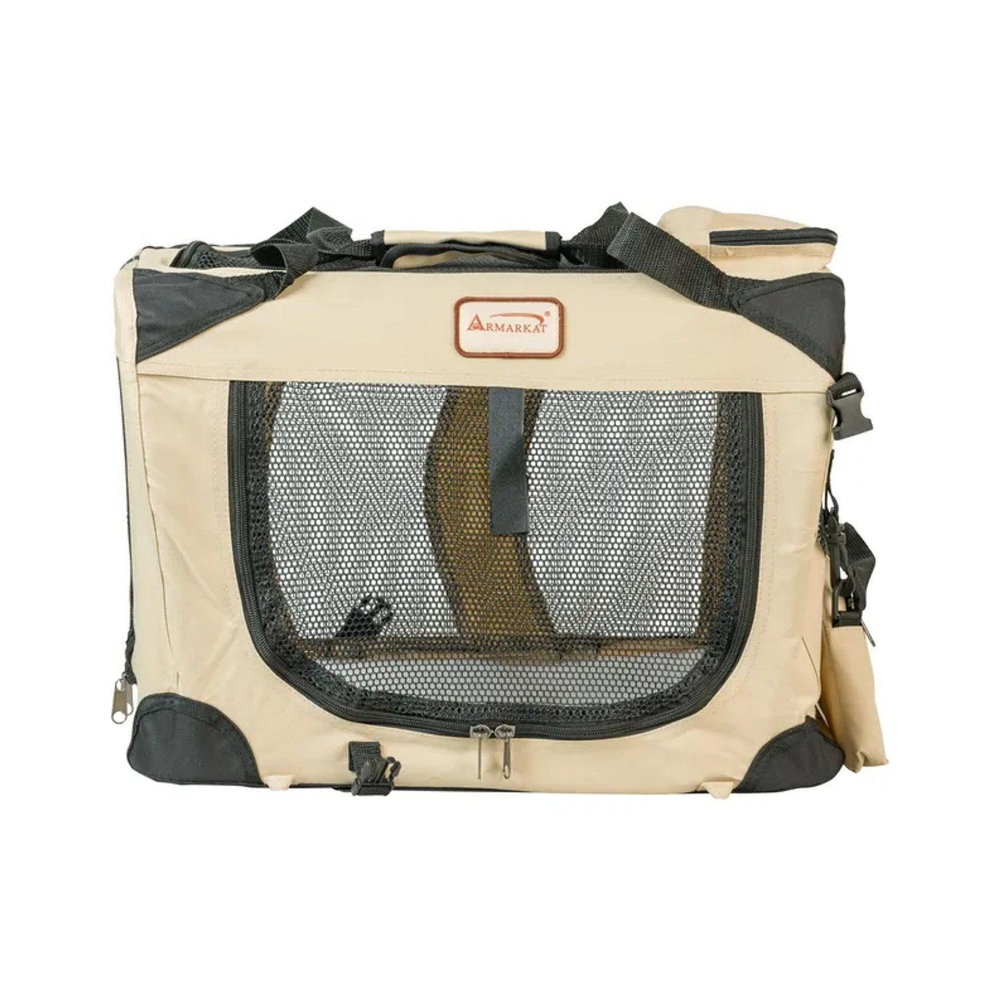 Folding Soft Dog Crate Pet Travel Carrier - Beige.