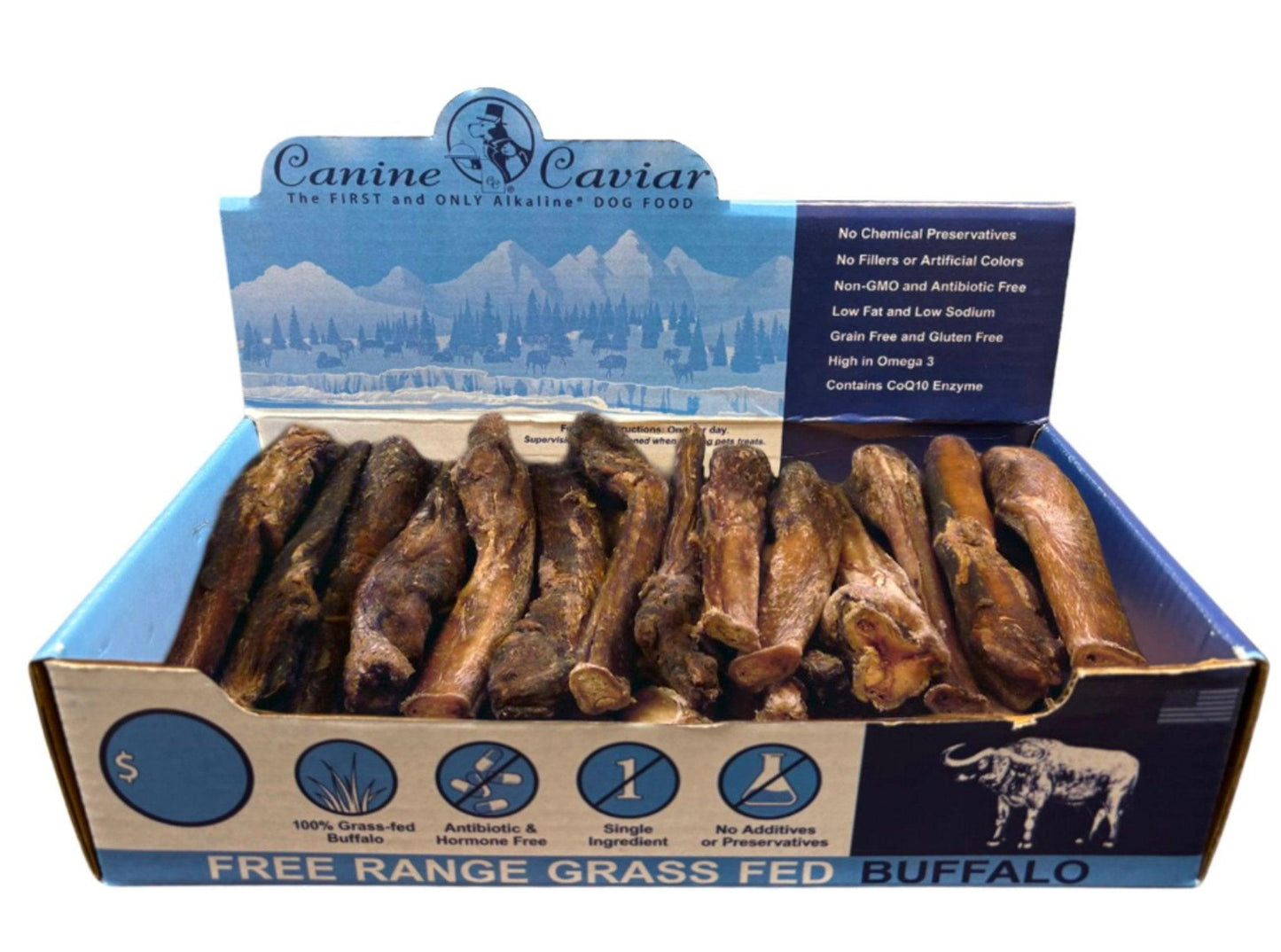 Canine Caviar 6" Grass-Fed Buffalo Lollipops for Optimal Health.