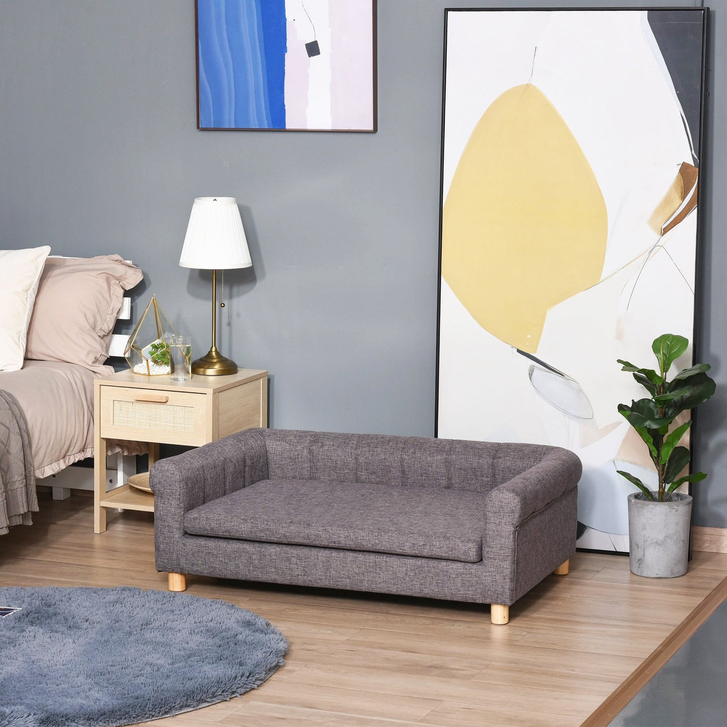 Modern Sofa Cat or Large Dog Bed W/ Removable Seat Cushion.