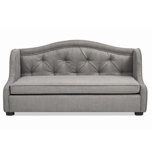 Tufted Wingback Pet Sofa Bed, Medium, Uptown Gray.