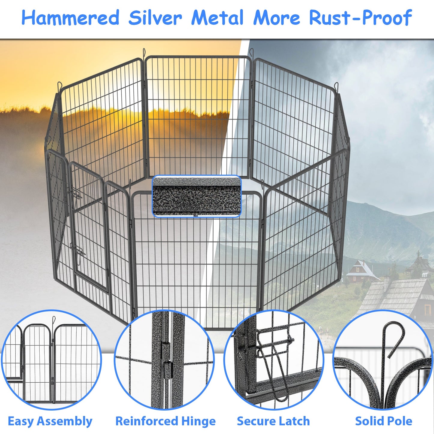 Dog Pens Outdoor 32" Height Foldable24 Panels.