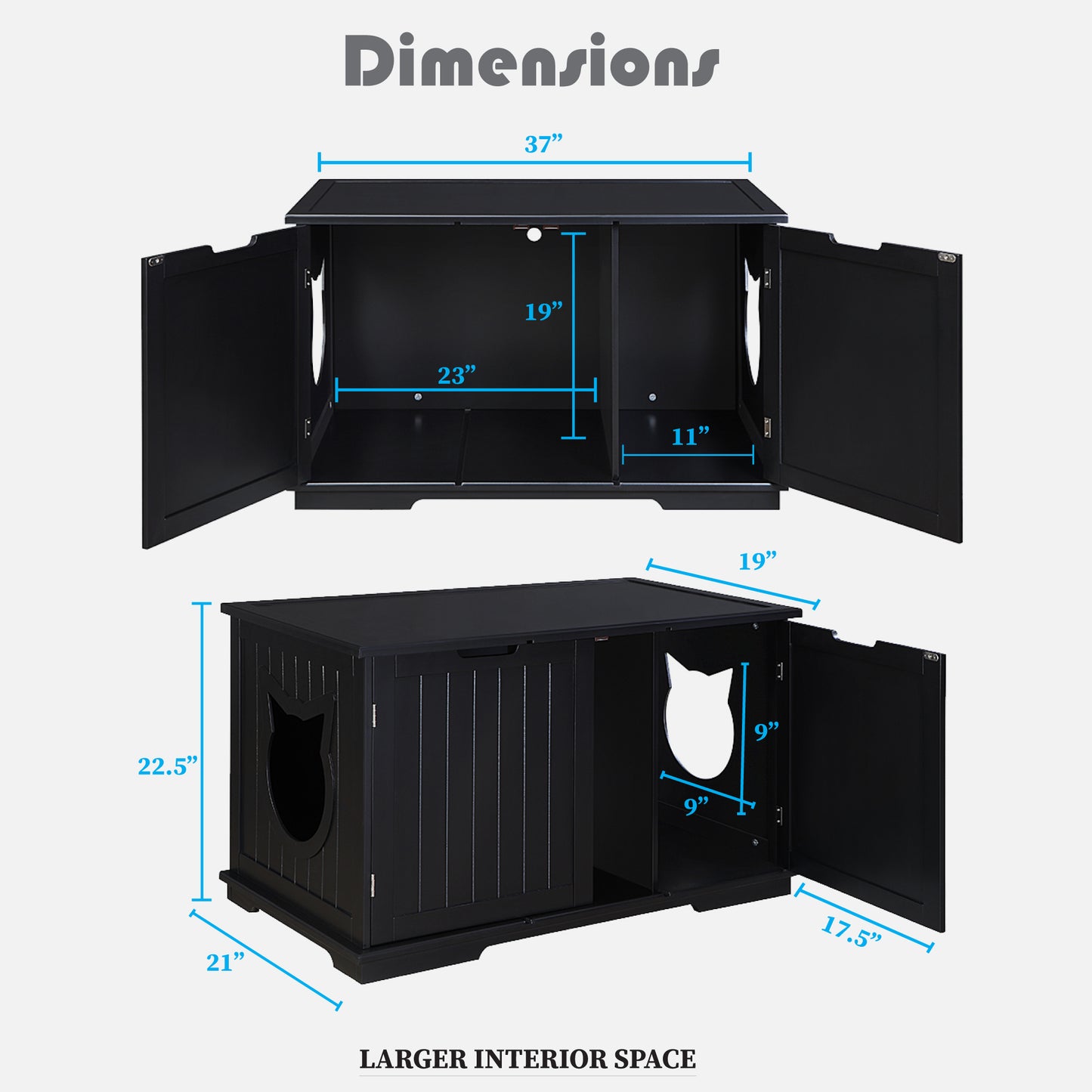 X-Large Cat Litter Box Enclosed Furniture.