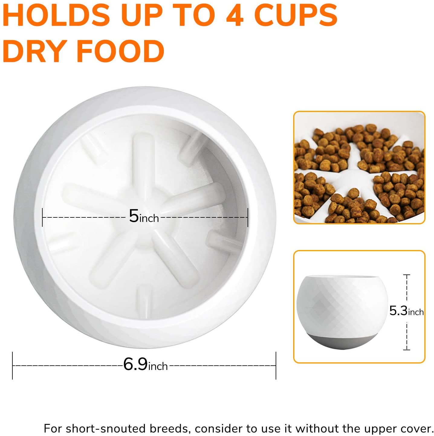 Dog Slow Feeder Bowl Wobbler Toy for Small Medium Dogs/Cats.