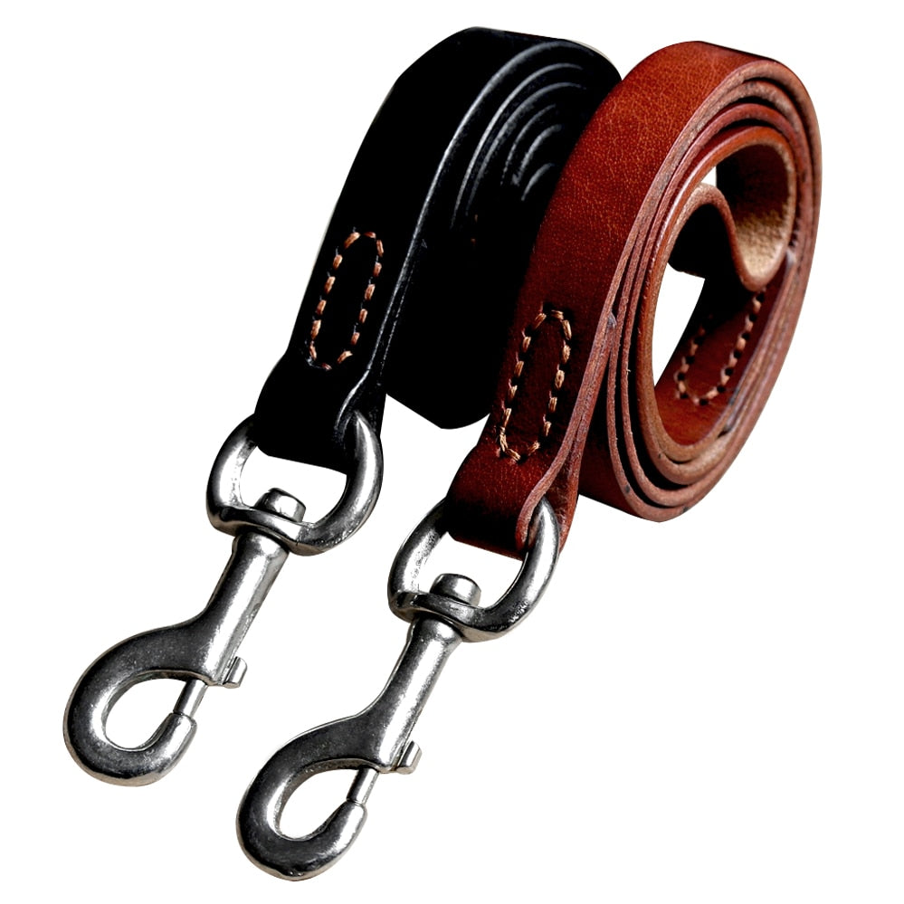 Durable Leather Dog Collar and Leash Genuine Leather Dogs Collar Pet.