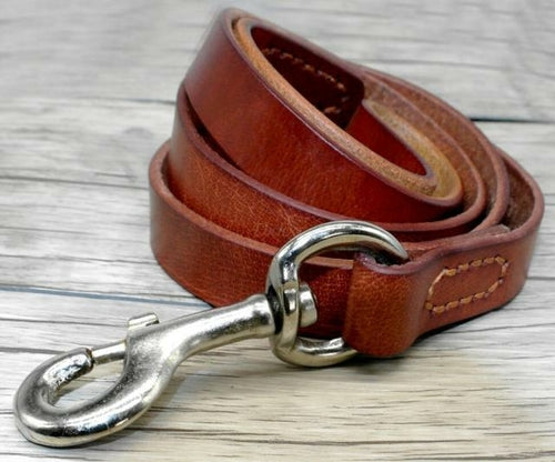 Durable Leather Dog Collar and Leash Genuine Leather Dogs Collar Pet.