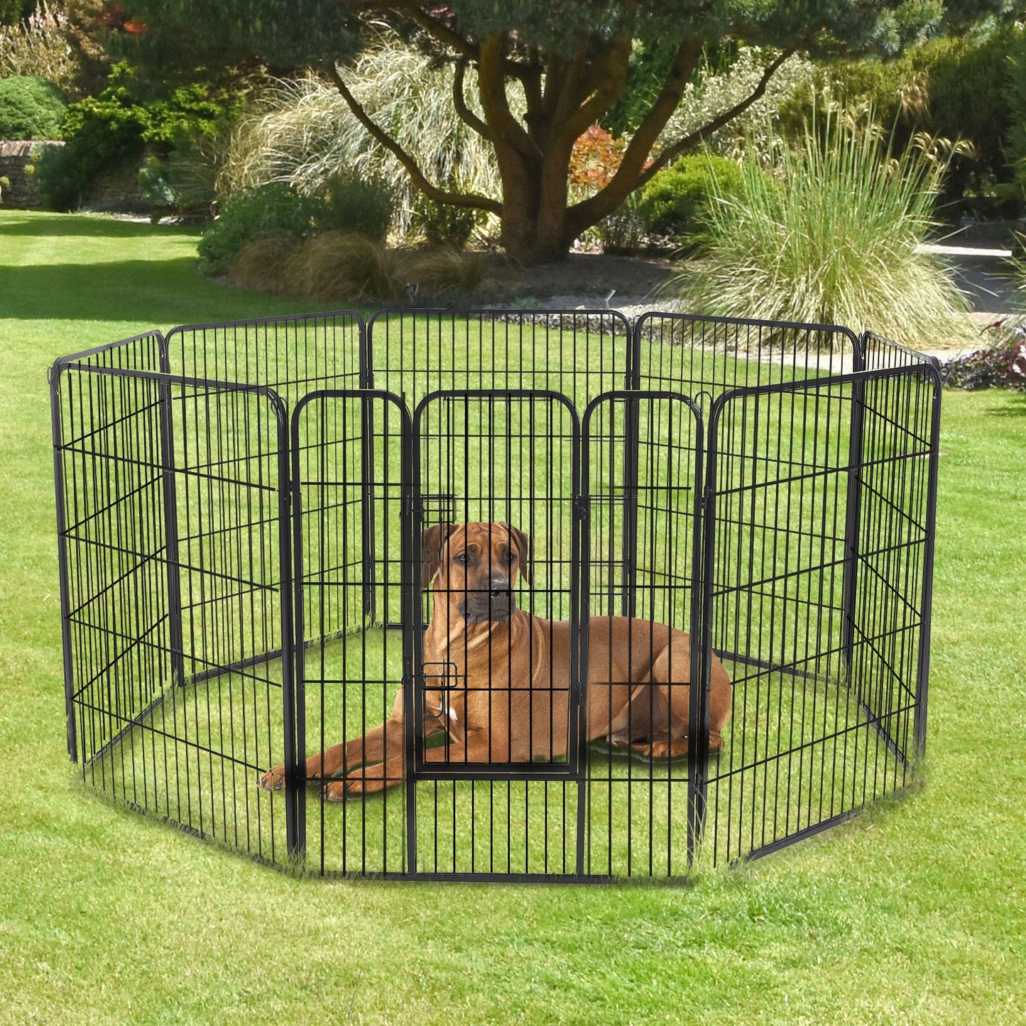 8 Panel Heavy Duty Powder Coated Metal Dog Pet Playpen.
