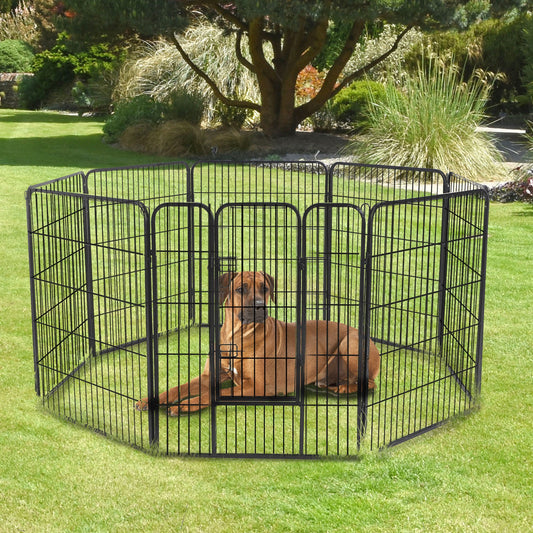 8 Panel Heavy Duty Powder Coated Metal Dog Pet Playpen.