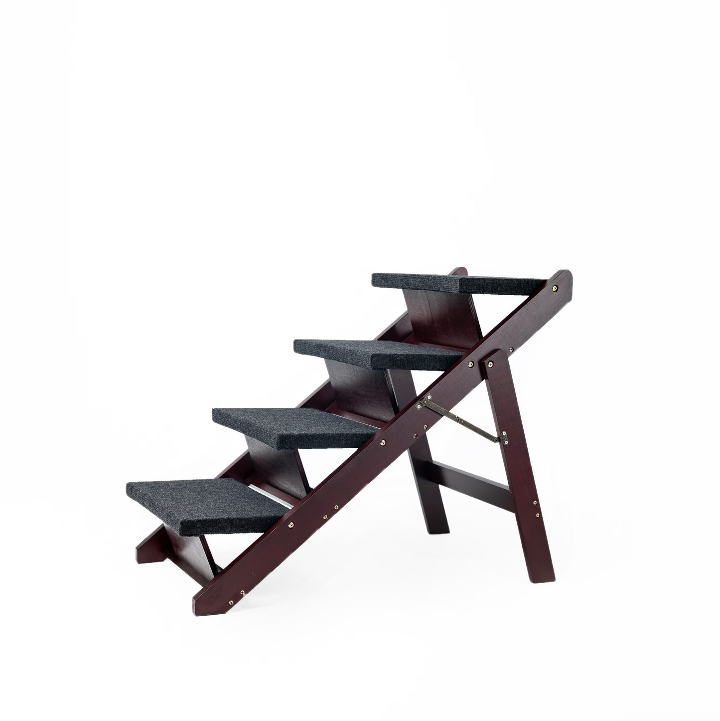 Wooden Dog Stairs Steps - Foldable 4 Levels Pet Stairs & Ramp Perfect For Dog/Cats.
