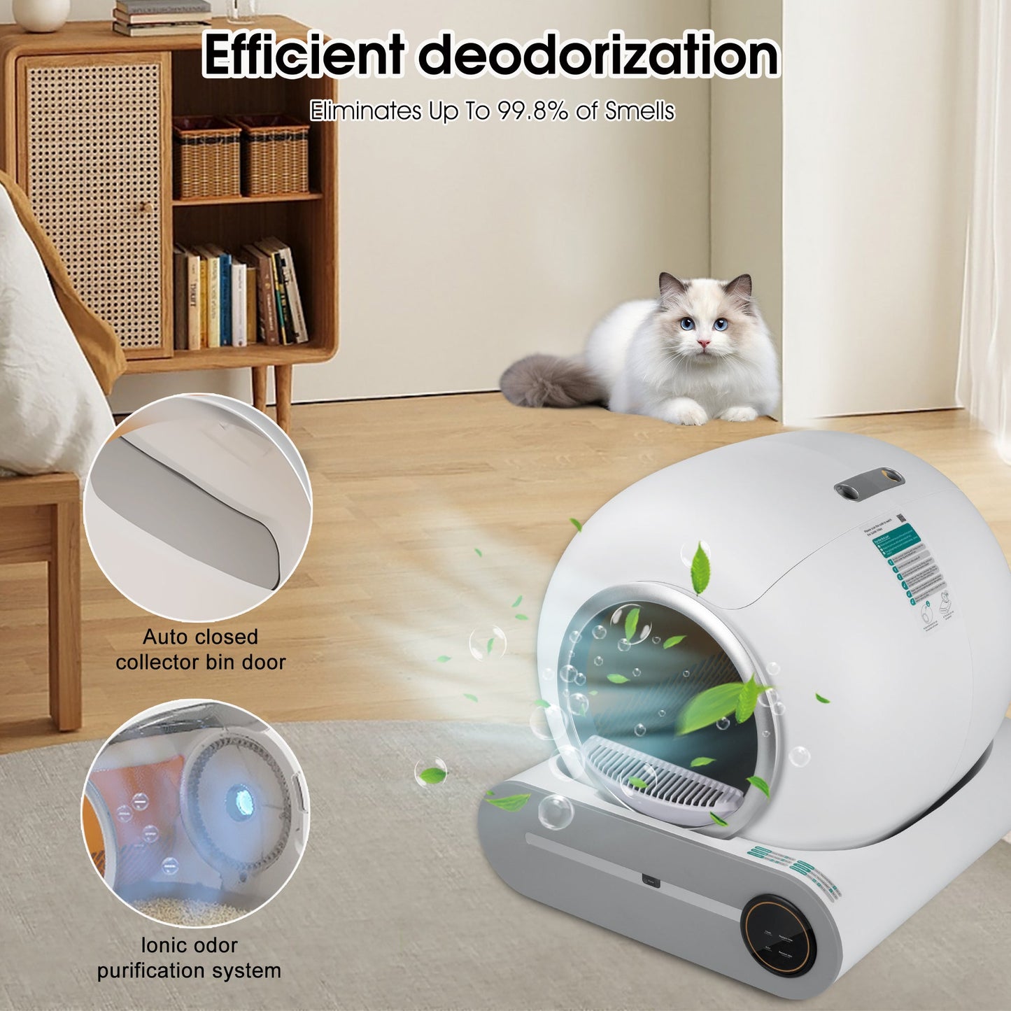 Self-cleaning Litter Box, Automatic Scooping And Deodorization.
