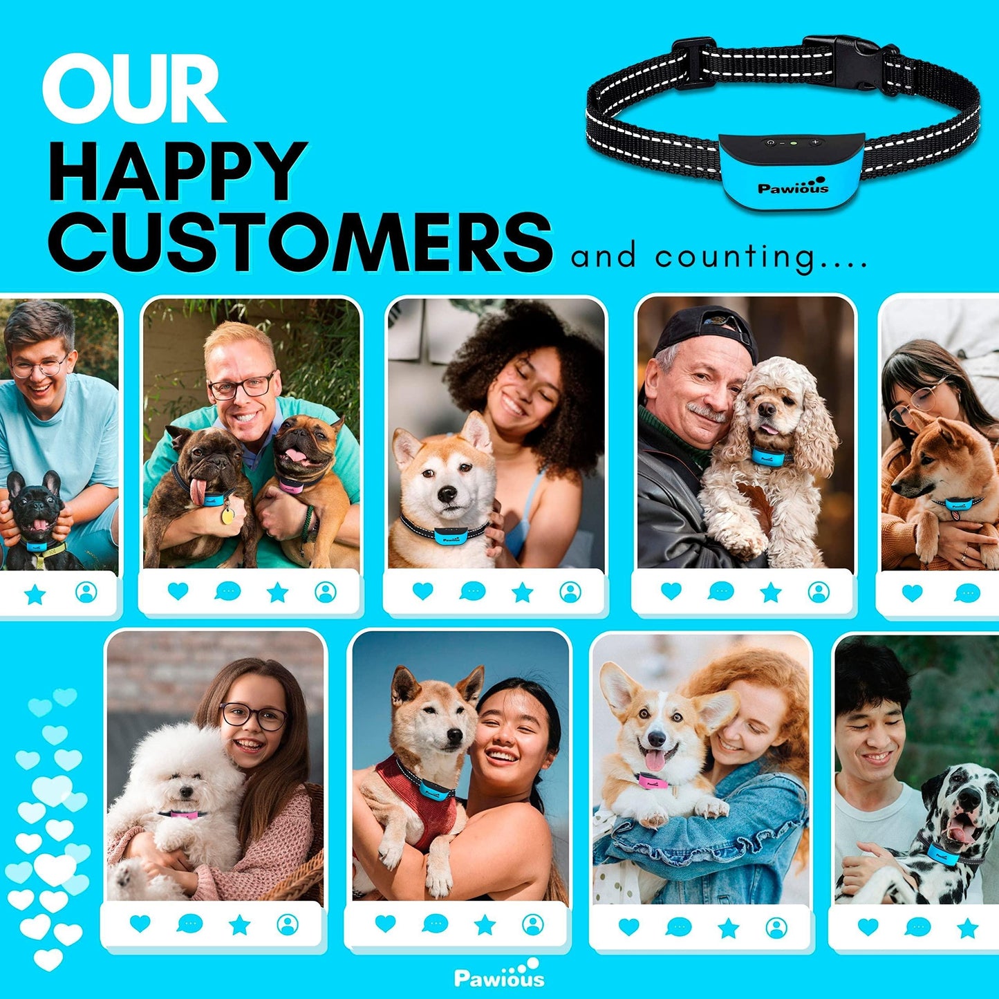 Small Dog Bark Collar. No Shock Rechargeable Anti Barking.
