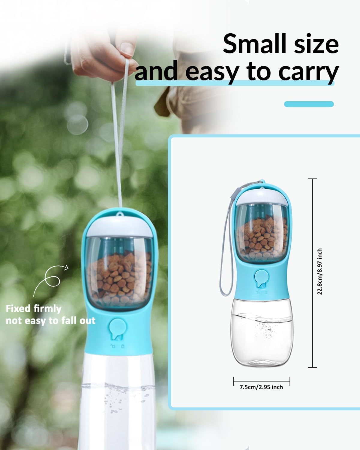 Water Bowl/Food Container Portable Pet Dispenser.