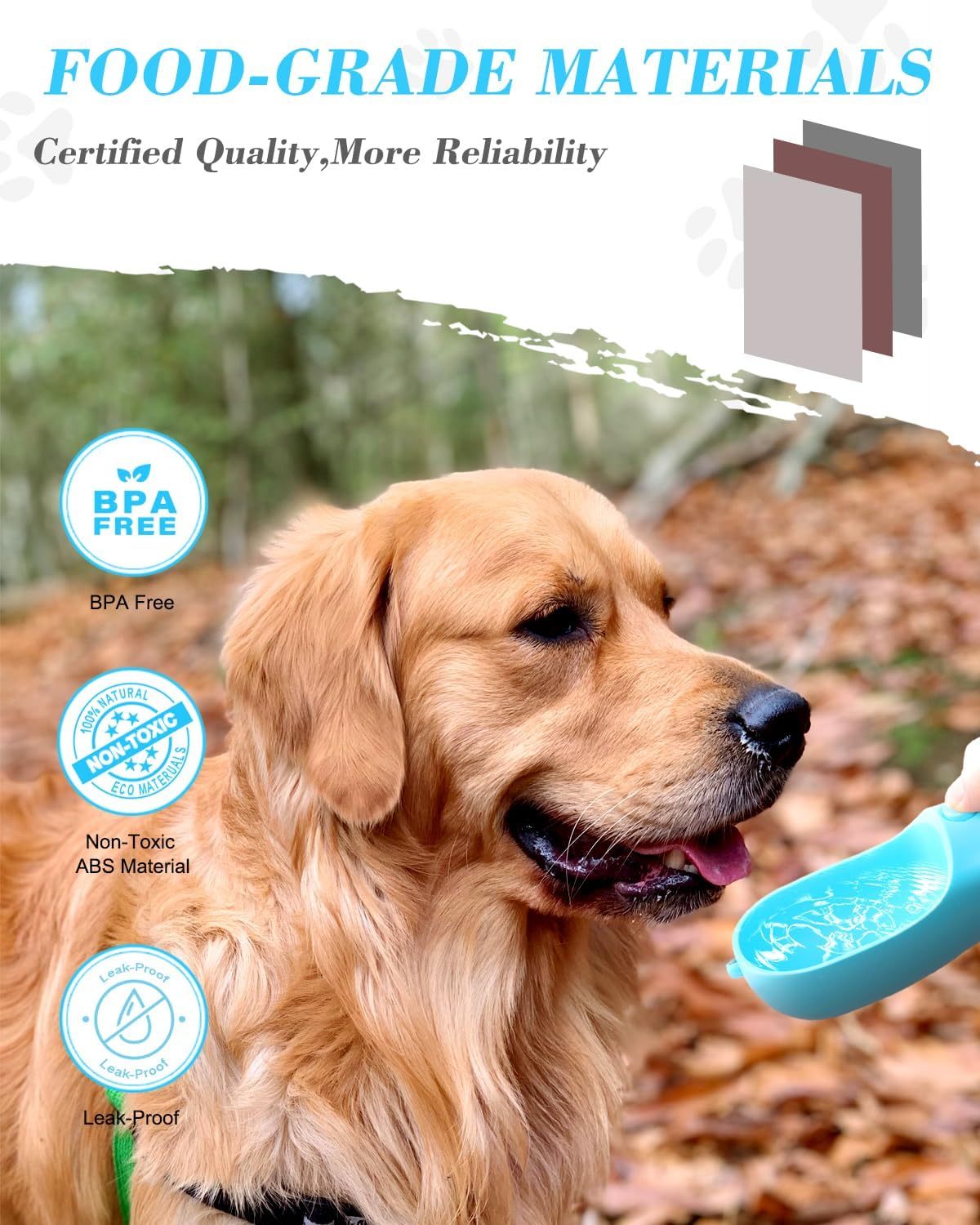 Water Bowl/Food Container Portable Pet Dispenser.