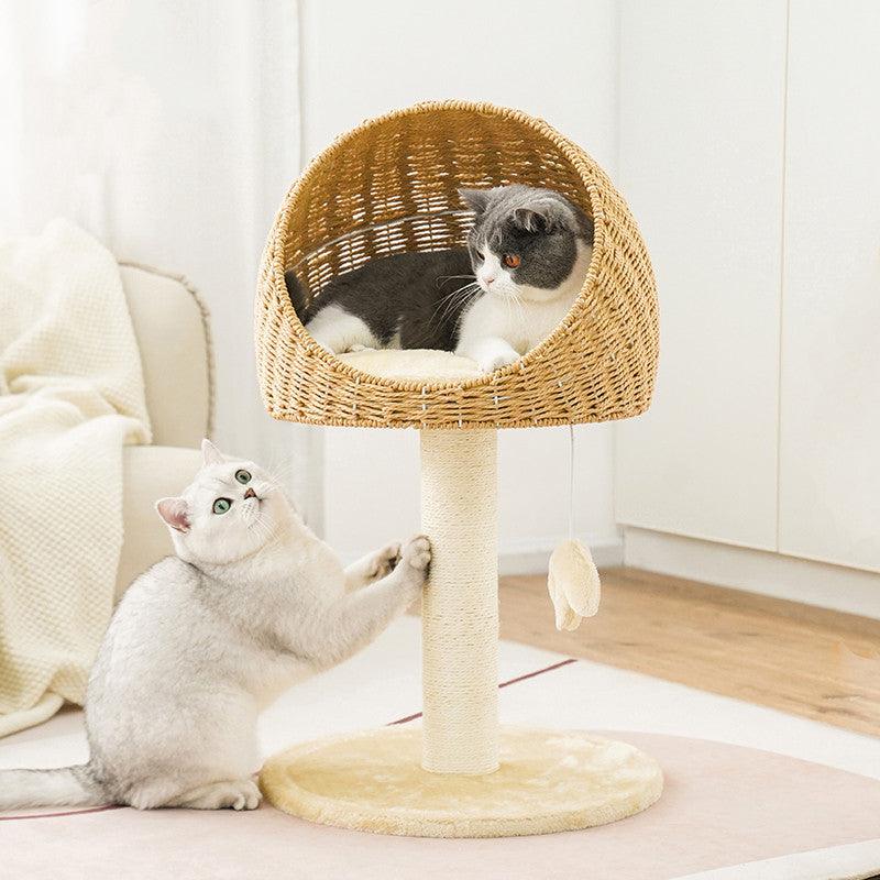 Rustic Rattan Haven - Cat Climbing Rack/Tree/Nest.