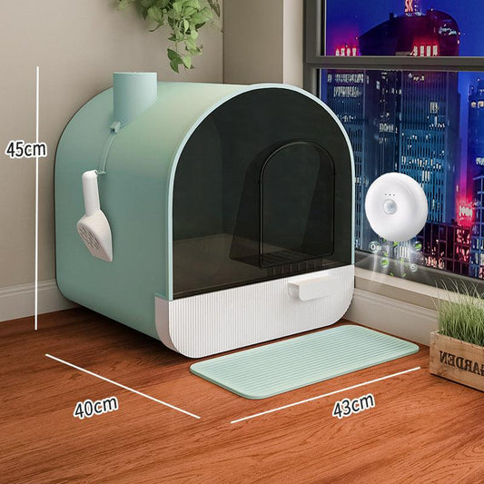 Ultimate Odor-Free Enclosed Cat Litter Box With Smart Features.