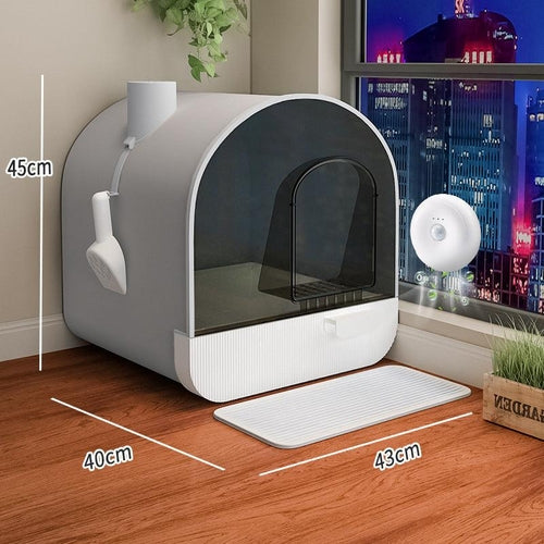 Ultimate Odor-Free Enclosed Cat Litter Box With Smart Features.