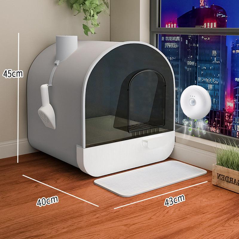 Ultimate Odor-Free Enclosed Cat Litter Box With Smart Features.