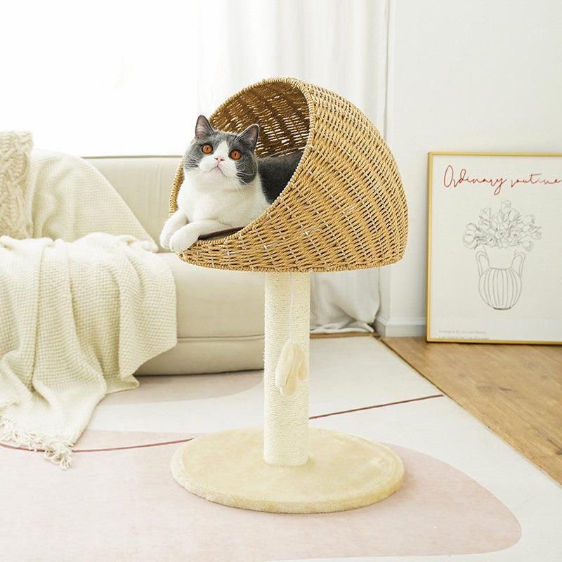 Rustic Rattan Haven - Cat Climbing Rack/Tree/Nest.