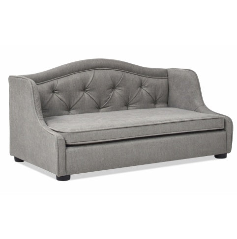 Tufted Wingback Pet Sofa Bed, Medium, Uptown Gray.