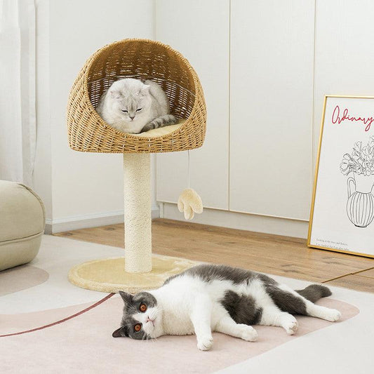 Rustic Rattan Haven - Cat Climbing Rack/Tree/Nest.