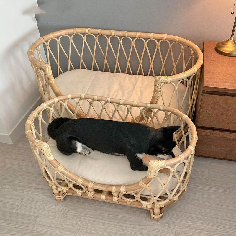 Dog/Cat Handmade Rattan Woven Bed/Sofa.
