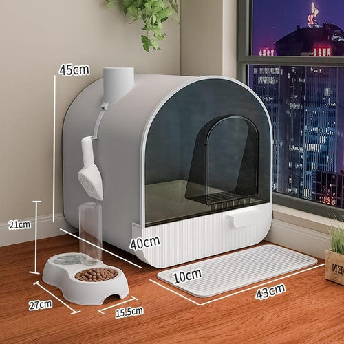 Ultimate Odor-Free Enclosed Cat Litter Box With Smart Features.