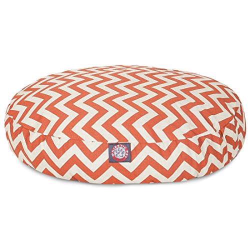 Zig Zag Round Pet Bed, Burnt Orange.