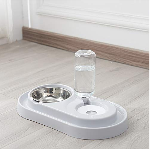 Stainless Steel Pet Bowls with Automatic Water Bottle.