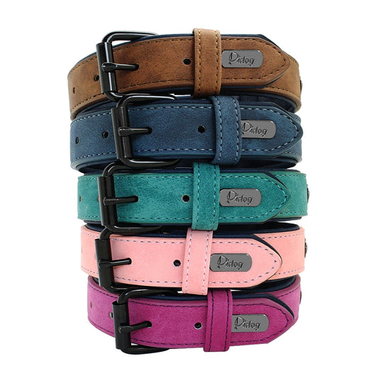 Soft Dog Collars Leather Padded.