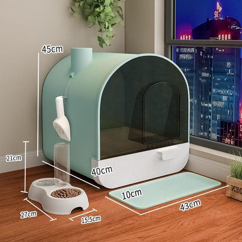 Ultimate Odor-Free Enclosed Cat Litter Box With Smart Features.