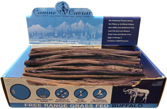 Canine Caviar Premium Grass-Fed Buffalo Treats - 12-Inch Box.