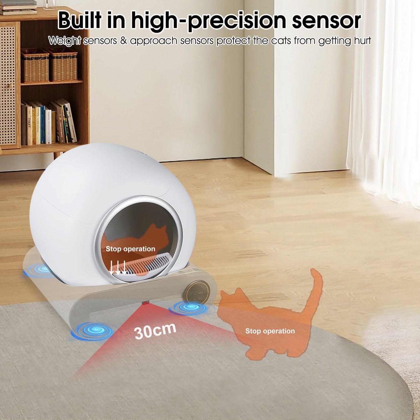 Self-cleaning Litter Box, Automatic Scooping And Deodorization.