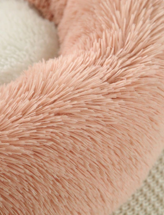 Plush Pet Bed with Ears and Tail for Cats and Small Dogs.