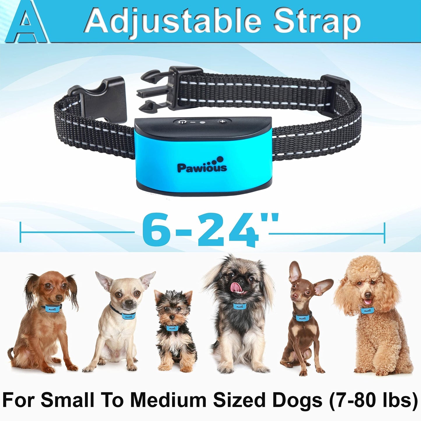 Small Dog Bark Collar. No Shock Rechargeable Anti Barking.