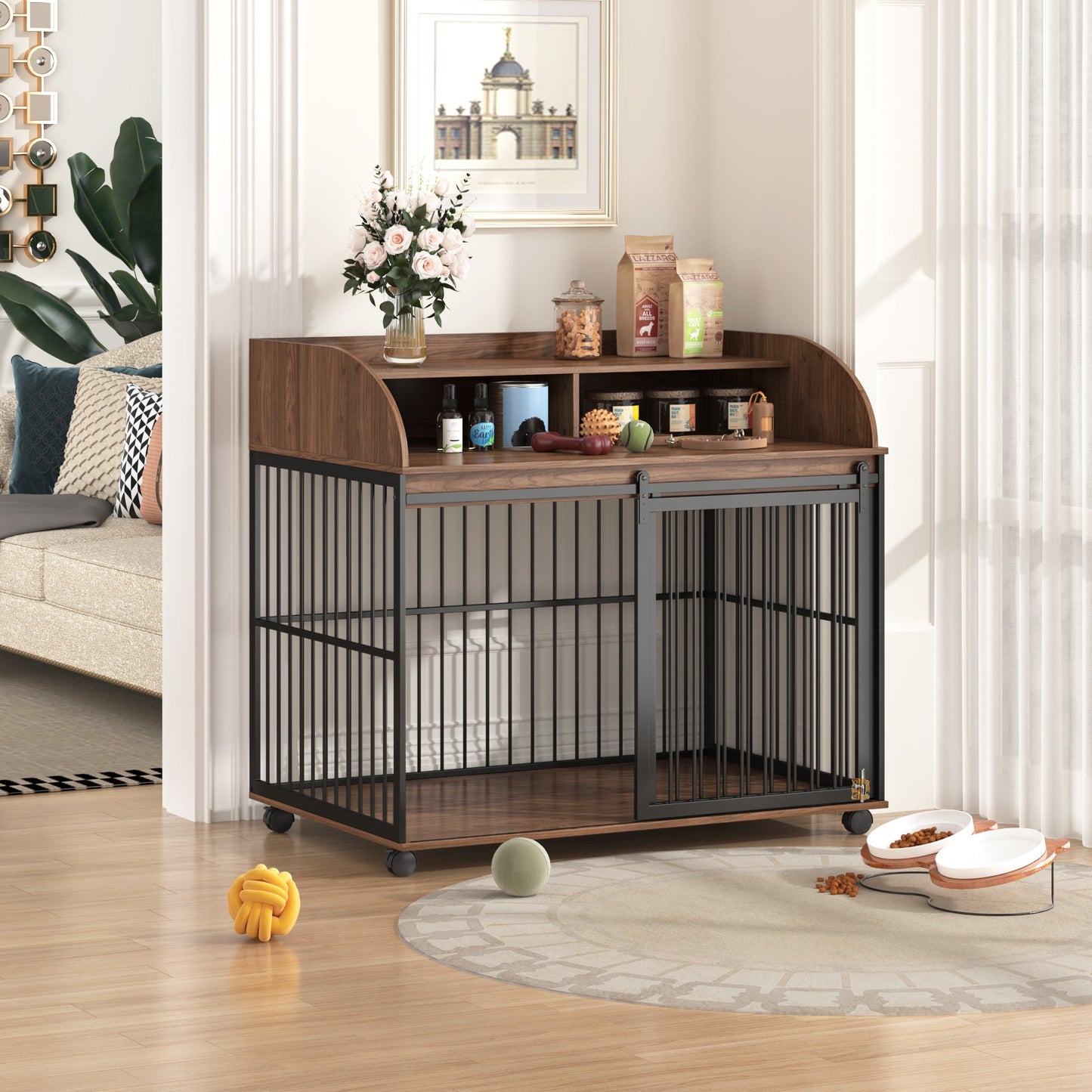 44'' Heavy Duty Large Dog Crate Furniture for Large Medium Dog.