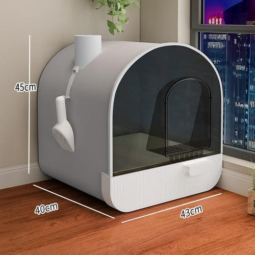 Ultimate Odor-Free Enclosed Cat Litter Box With Smart Features.